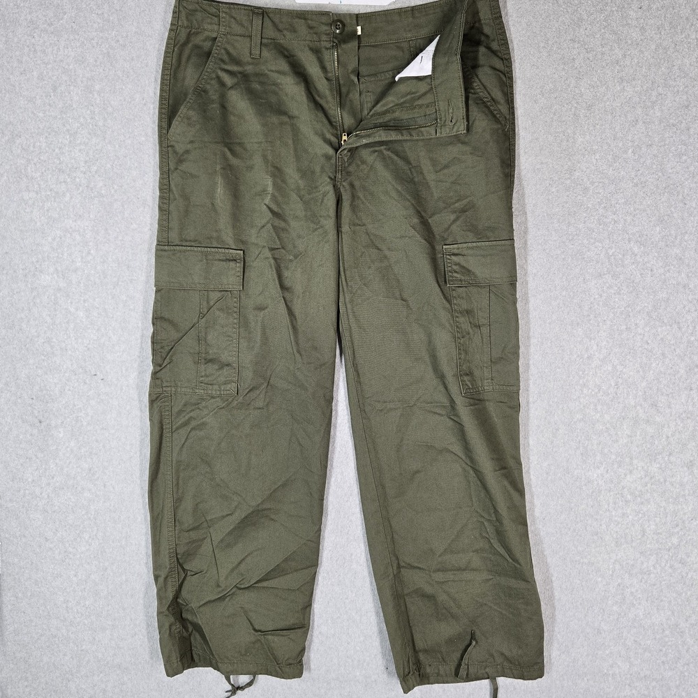 Levi's Women Pants 31 Green '94 Baggy Cargo Wide Leg High Rise 29" Inseam
